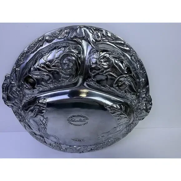 Vintage Arthur Court Bunny Child’s Divided Plate, Cup, And Two Sets Silverware Serveware